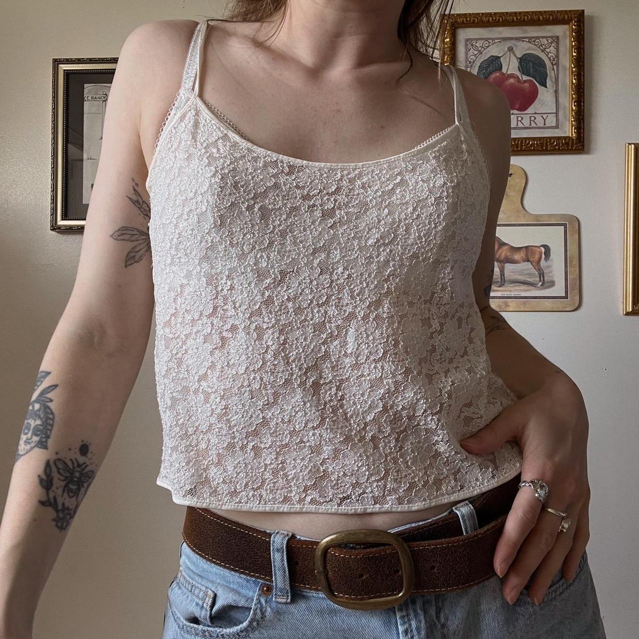 Cream lace 90's cami (S)