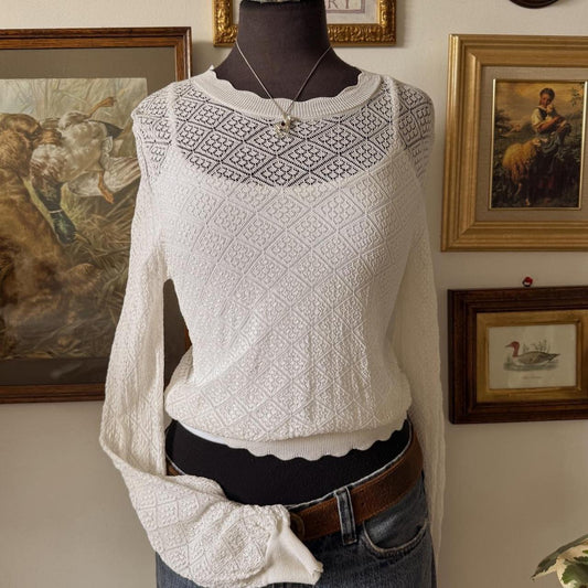White crochet lace top (M)