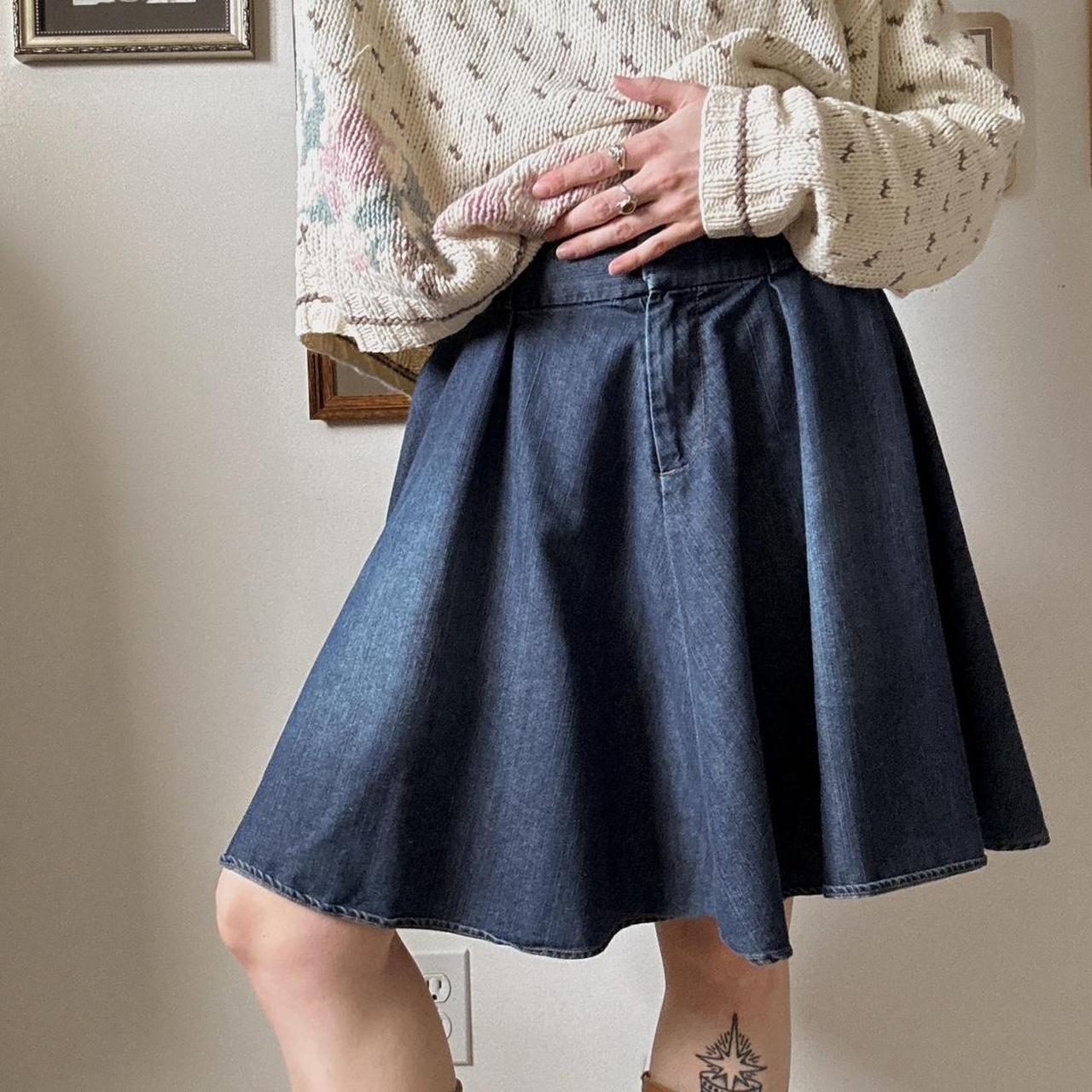 Denim midi skirt (29")