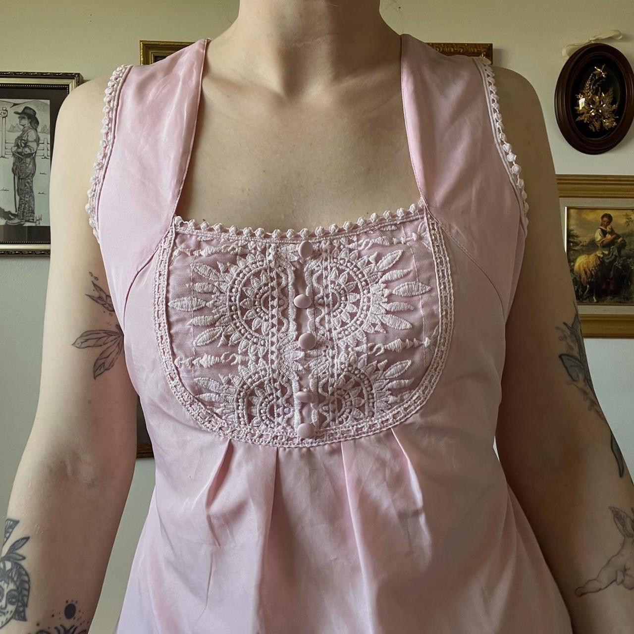 Pink babydoll tank top (M)