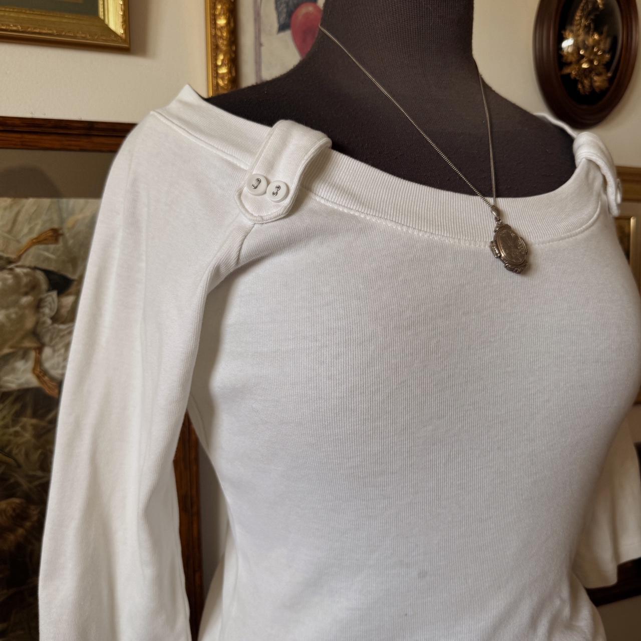 White scoop neck y2k tee (S)