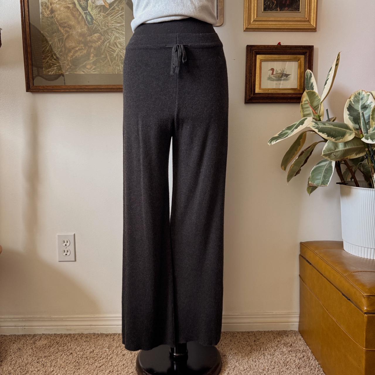 Charcoal grey ribbed lounge pants (S)