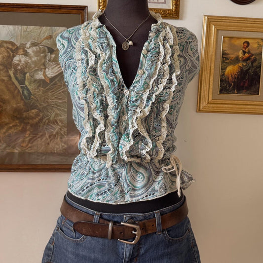 Mermaidcore boho summer top (S)