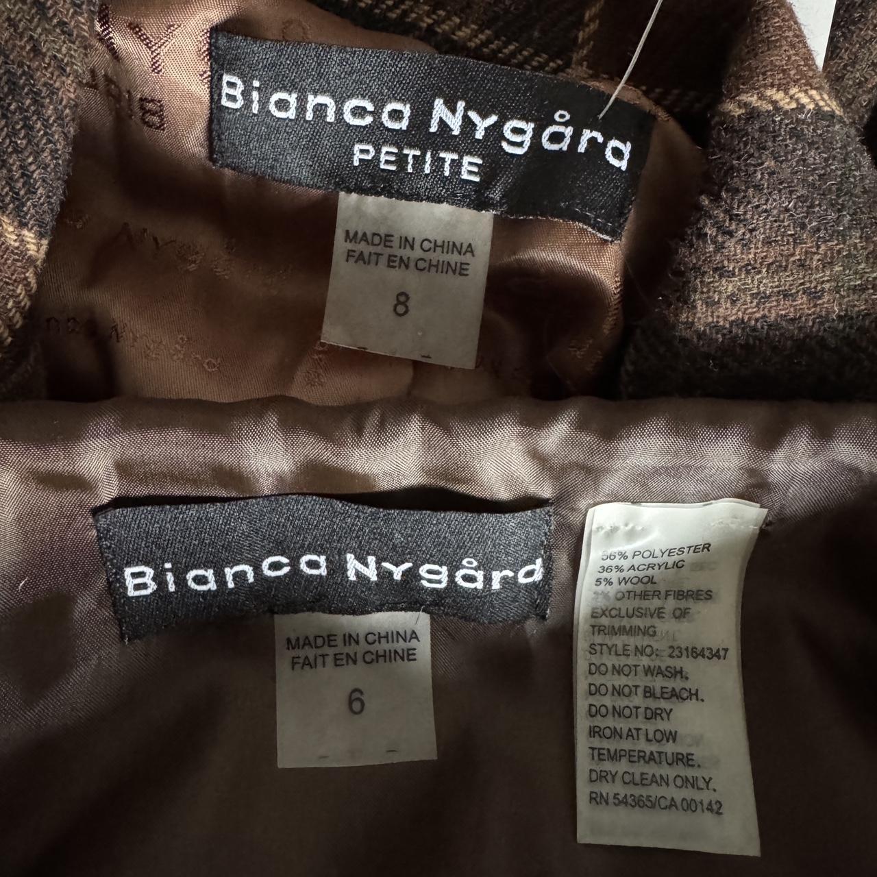 Vintage brown plaid wool skirt set (M)