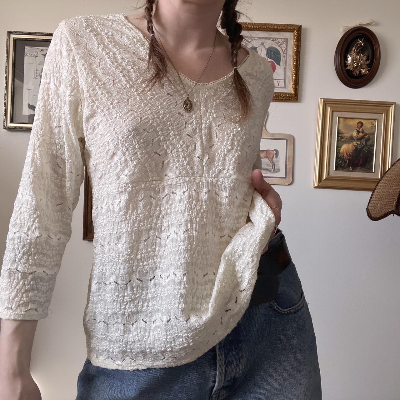 Vintage cream lace blouse (L)