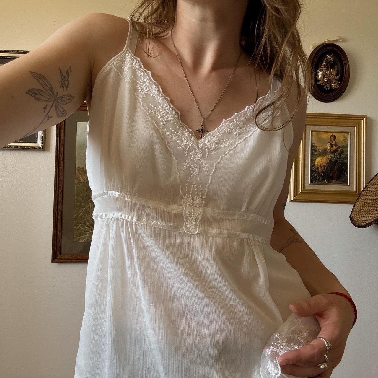 White lace cami tank (L)