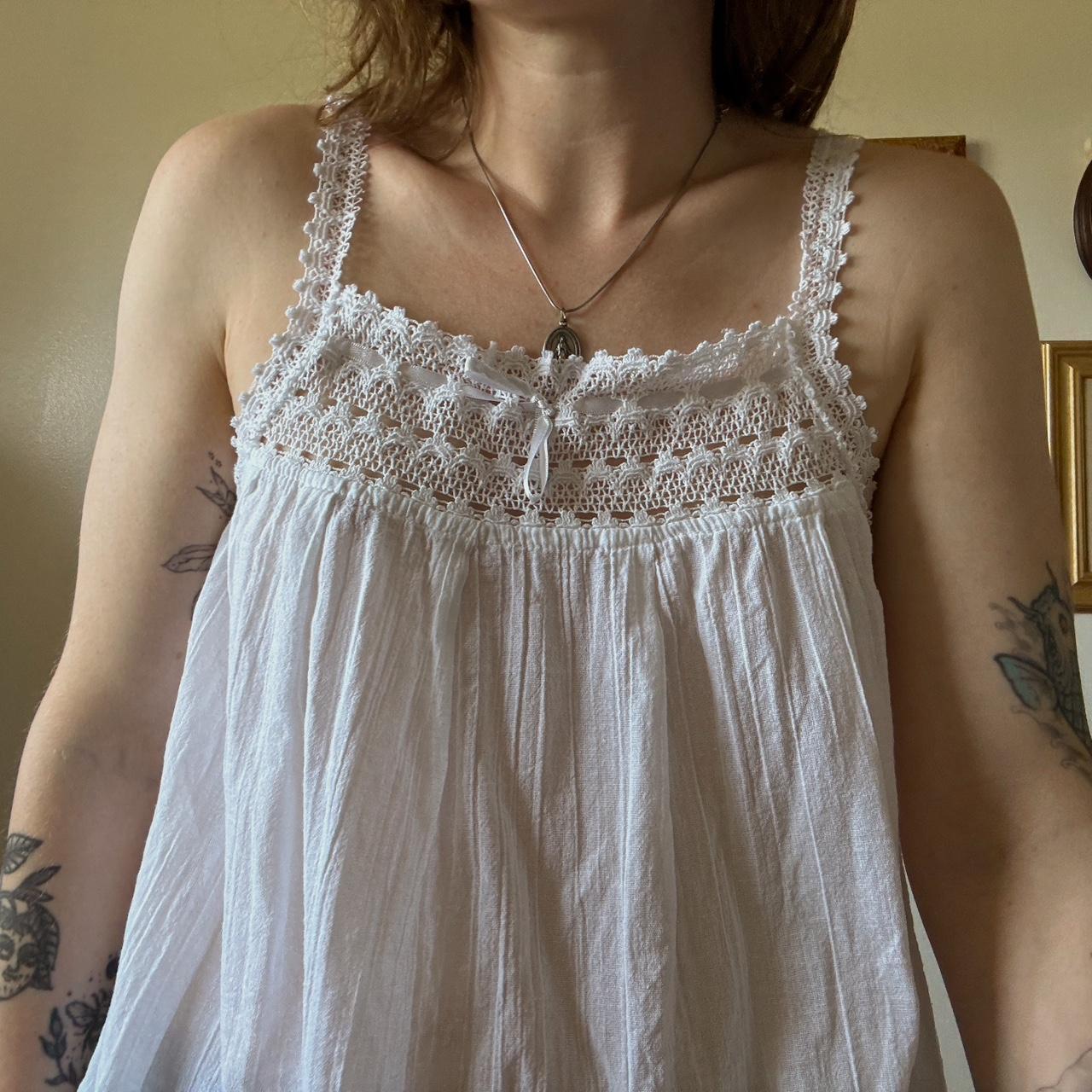 White lace tunic tank (S/M)