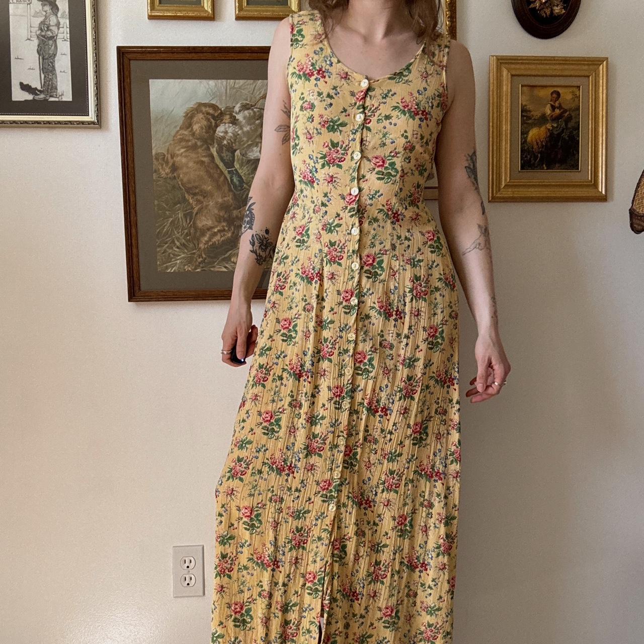 90s floral maxi dress (S/M)