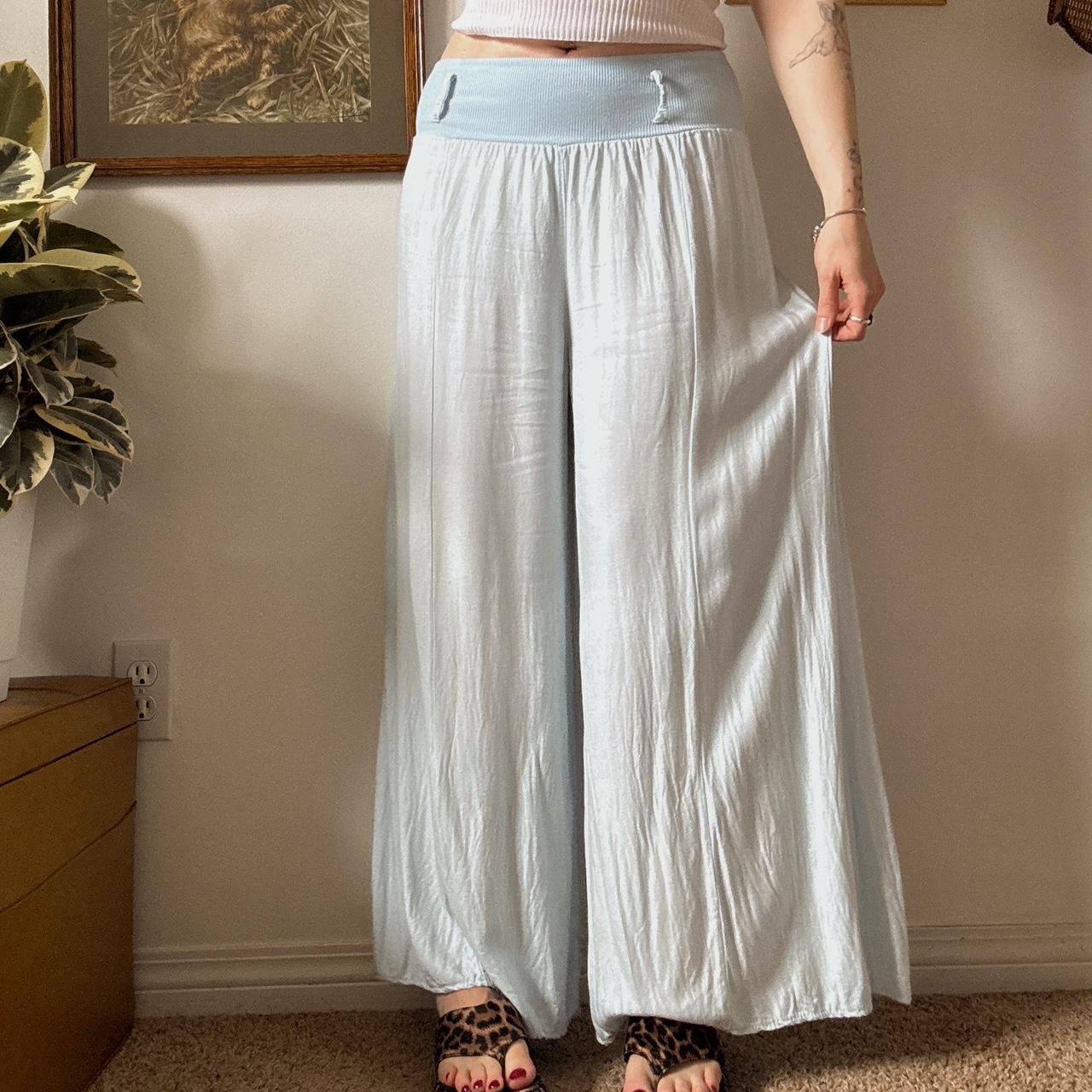 Light blue wide leg pants