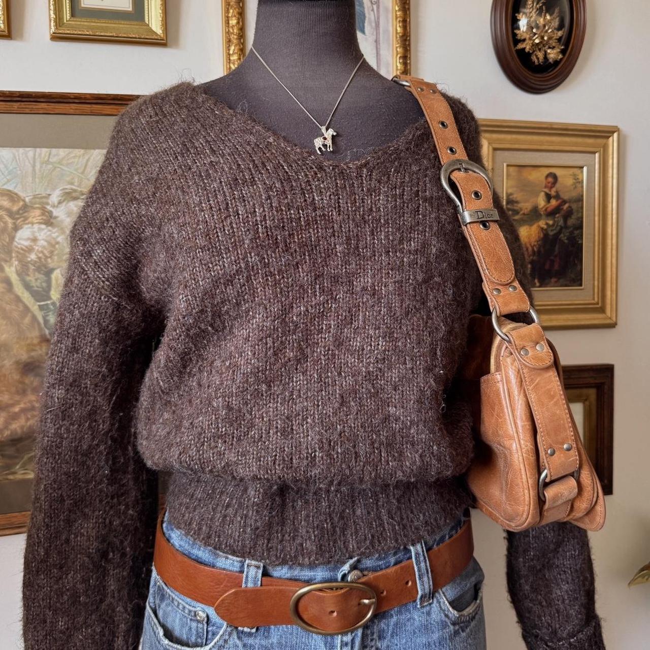 Earthy brown slouch knit sweater (S)