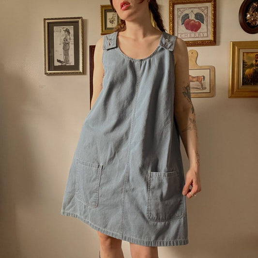 90's overall mini dress (L)