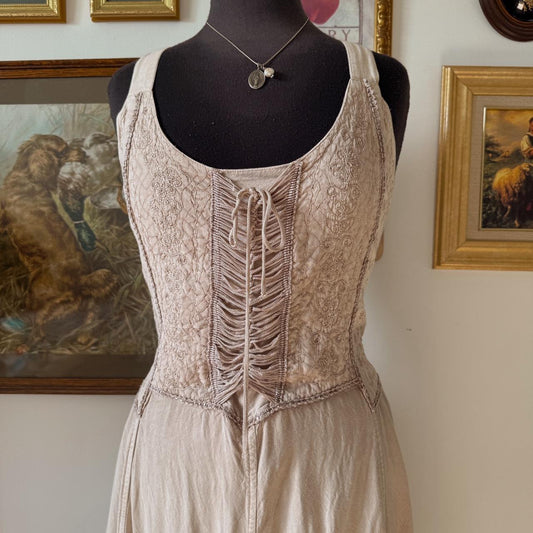 Earthy boho corset dress (M)