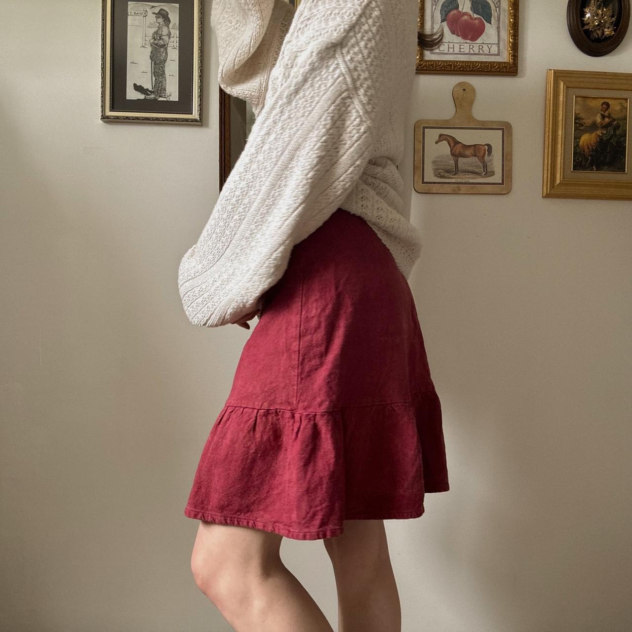 Cherry red ruffle skirt (S)