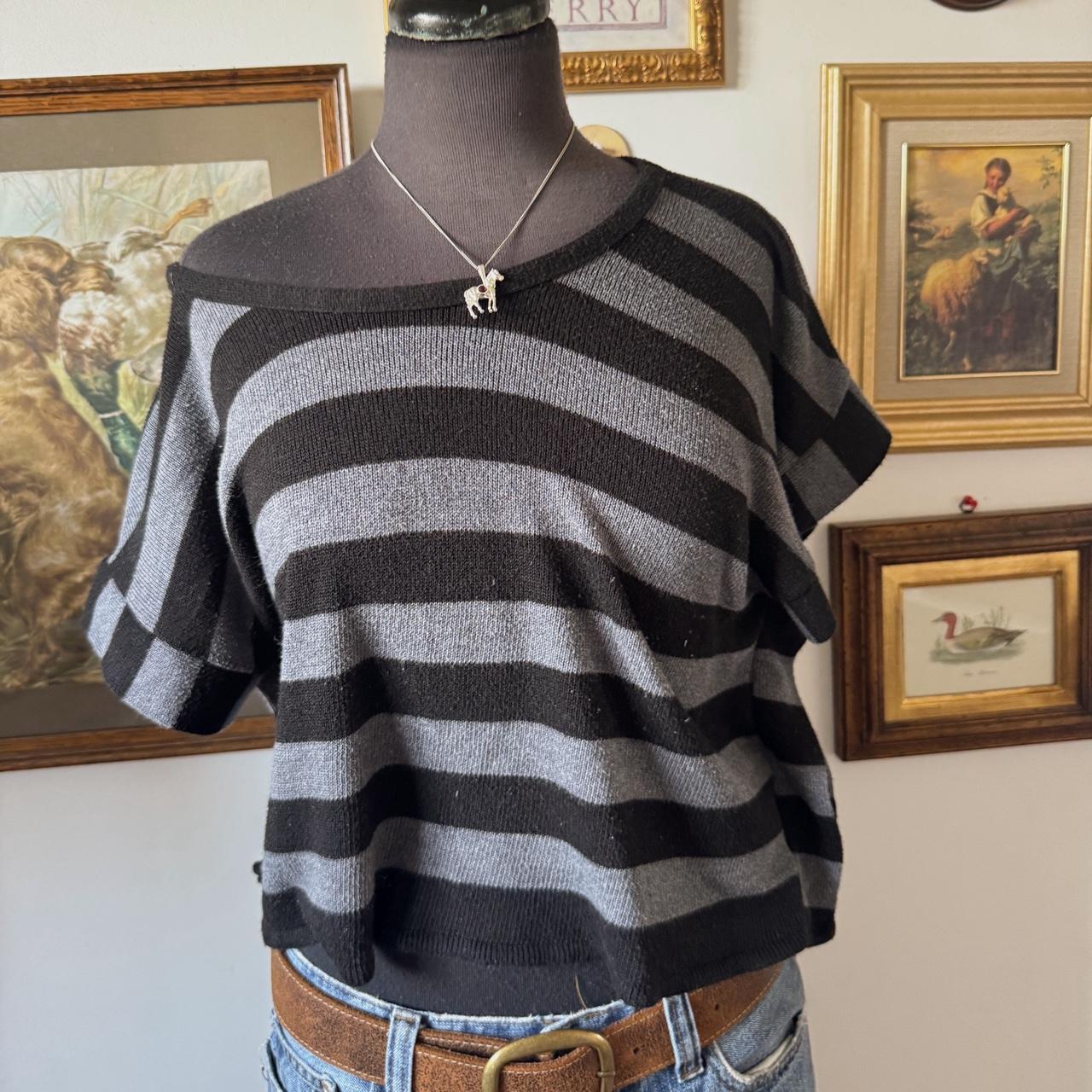 Y2K slouch striped top (M)