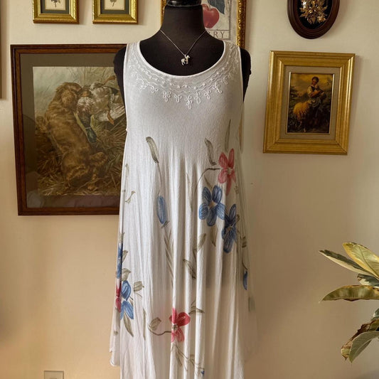 White boho fairy maxi dress (M)