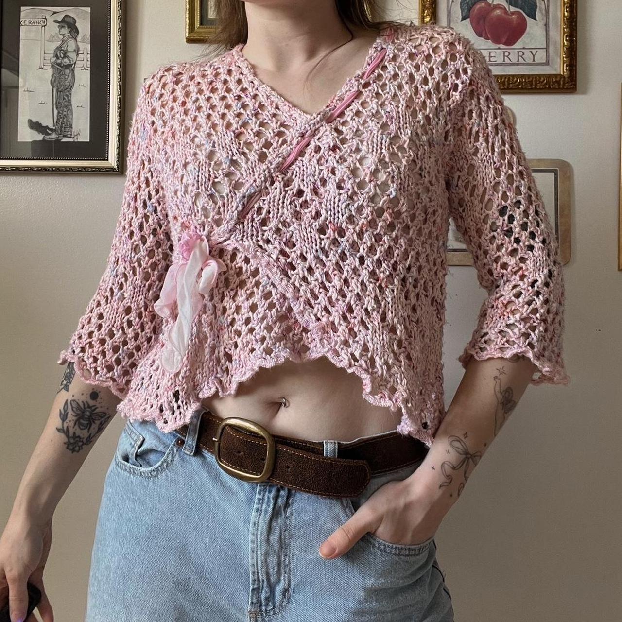 Pink crochet fairy knit (S)