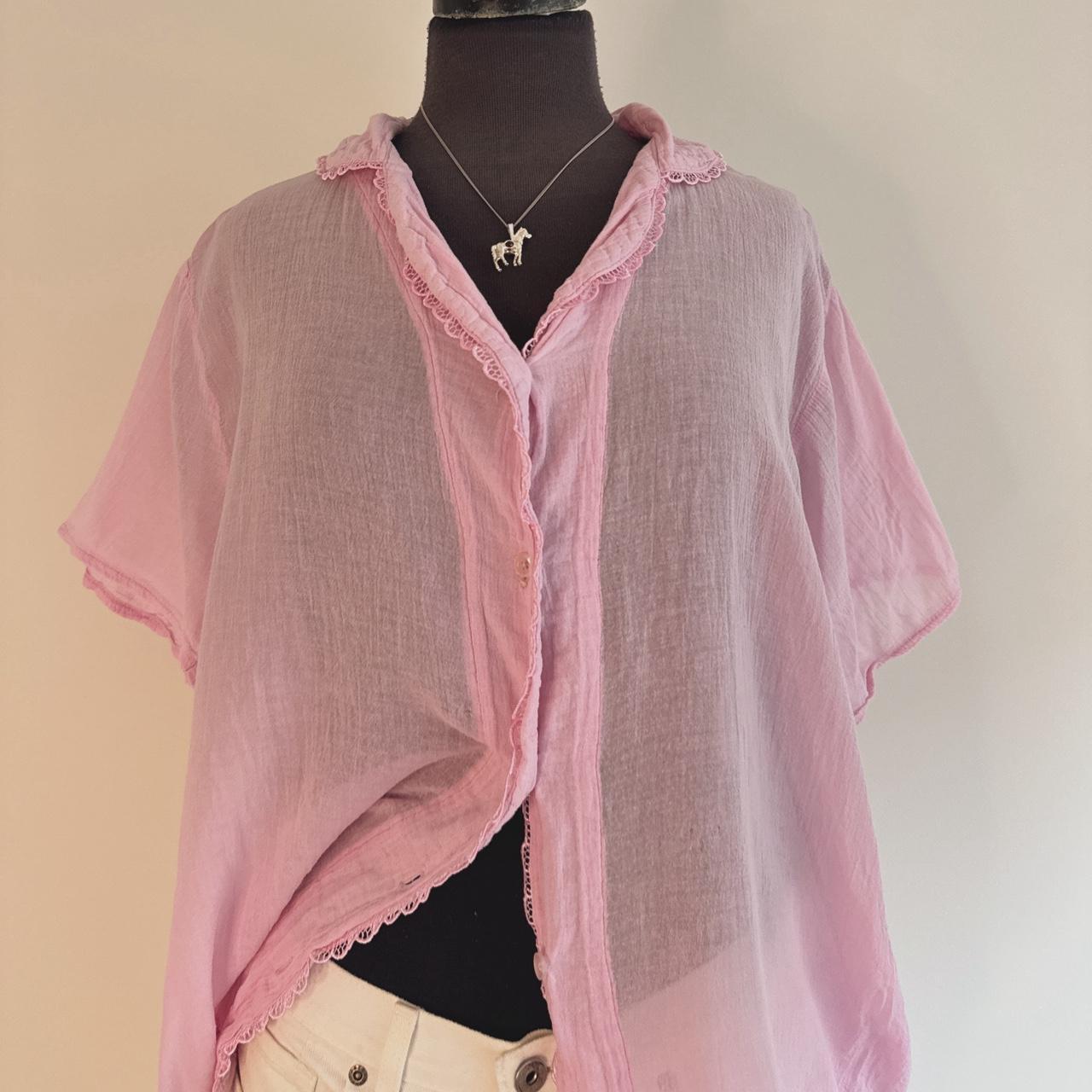 Pink cotton button up (XL)
