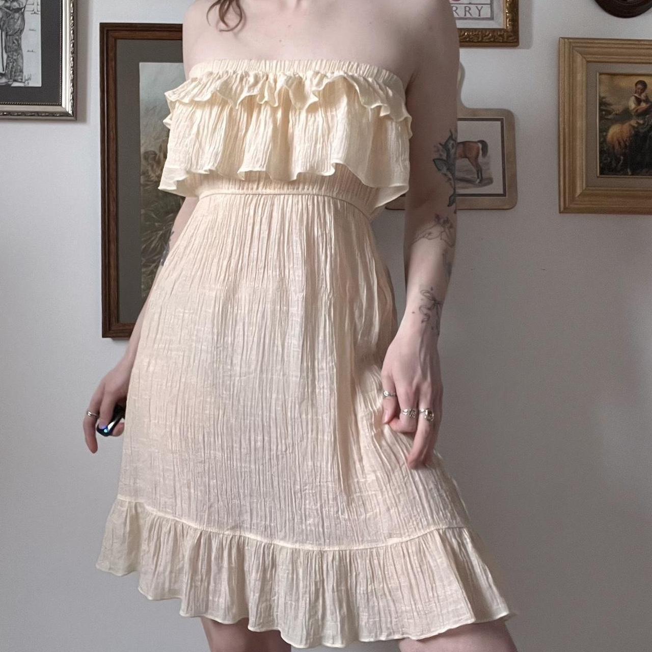 Vintage ruffle mini dress (S)