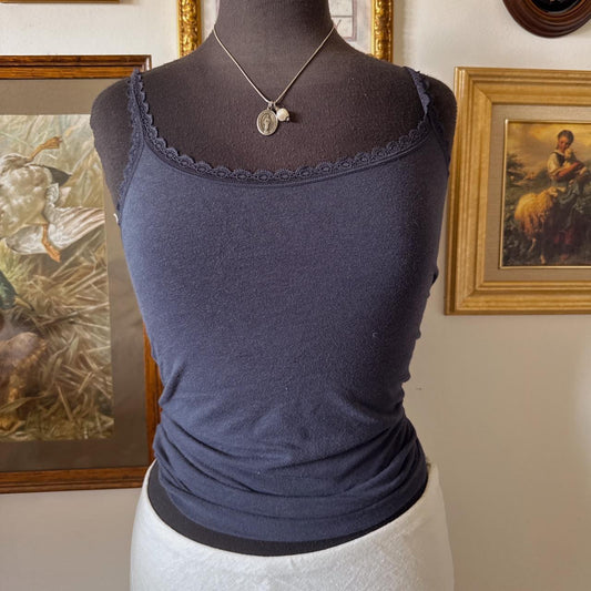 Navy lace trim camisole (S)