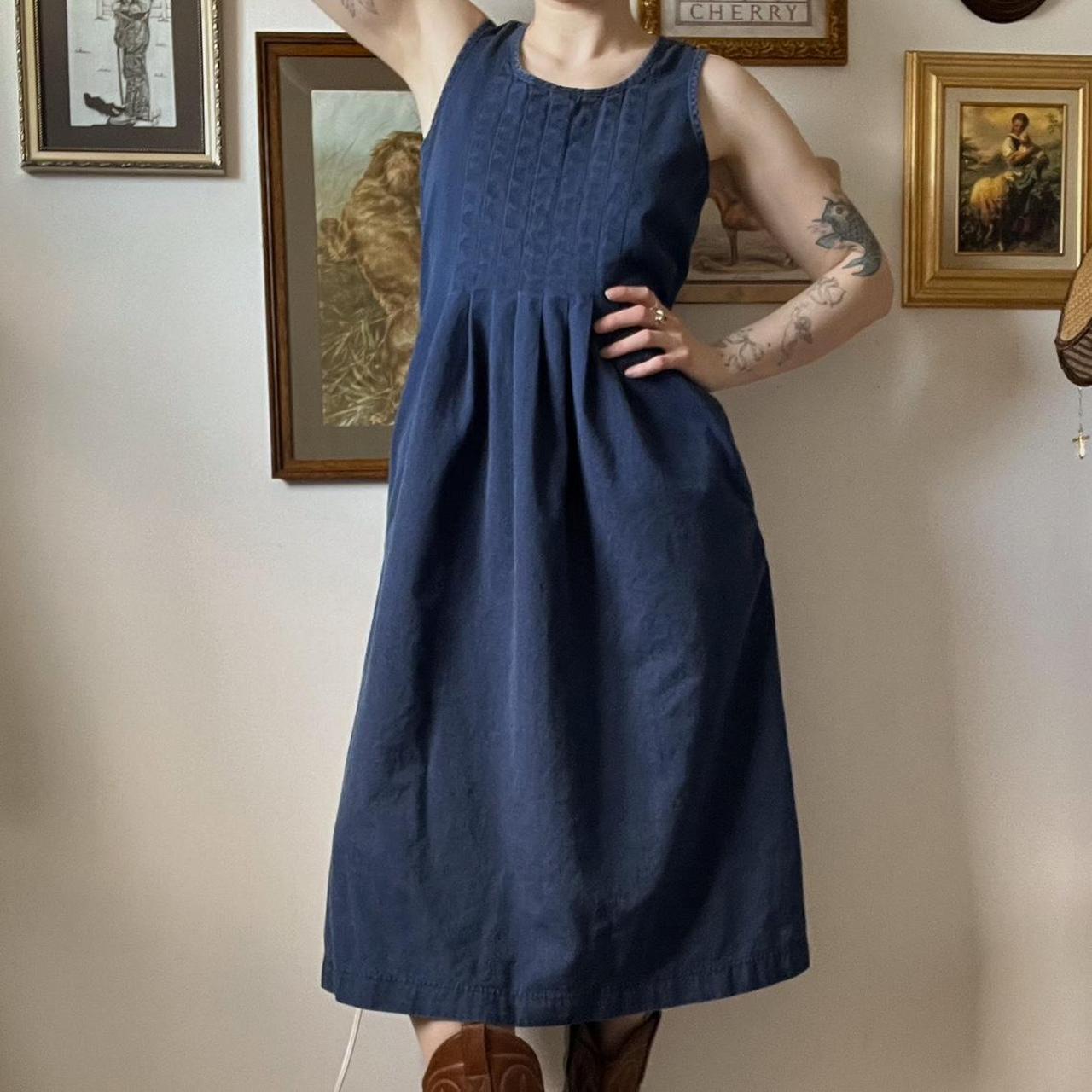 Vintage denim maxi dress (M)