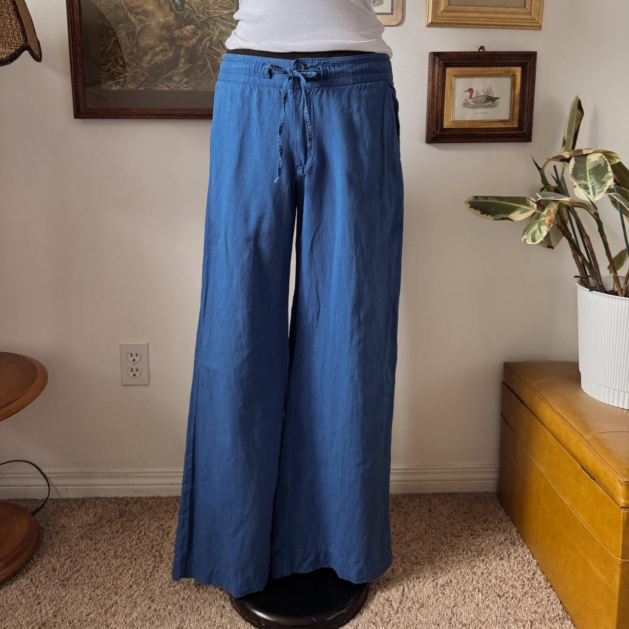 Ocean blue line wide leg pants (S)