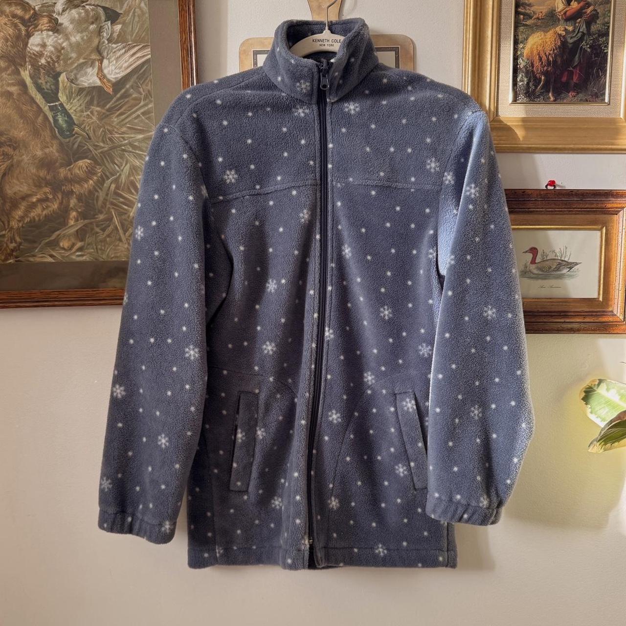 Blue snowflake fleece zip up (M)