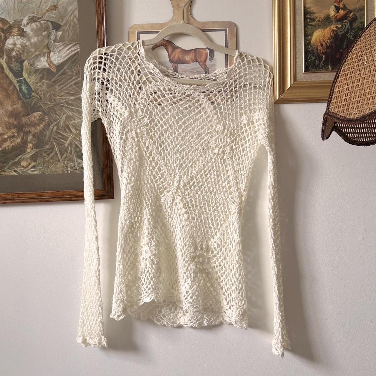 Crochet fishnet top (S)