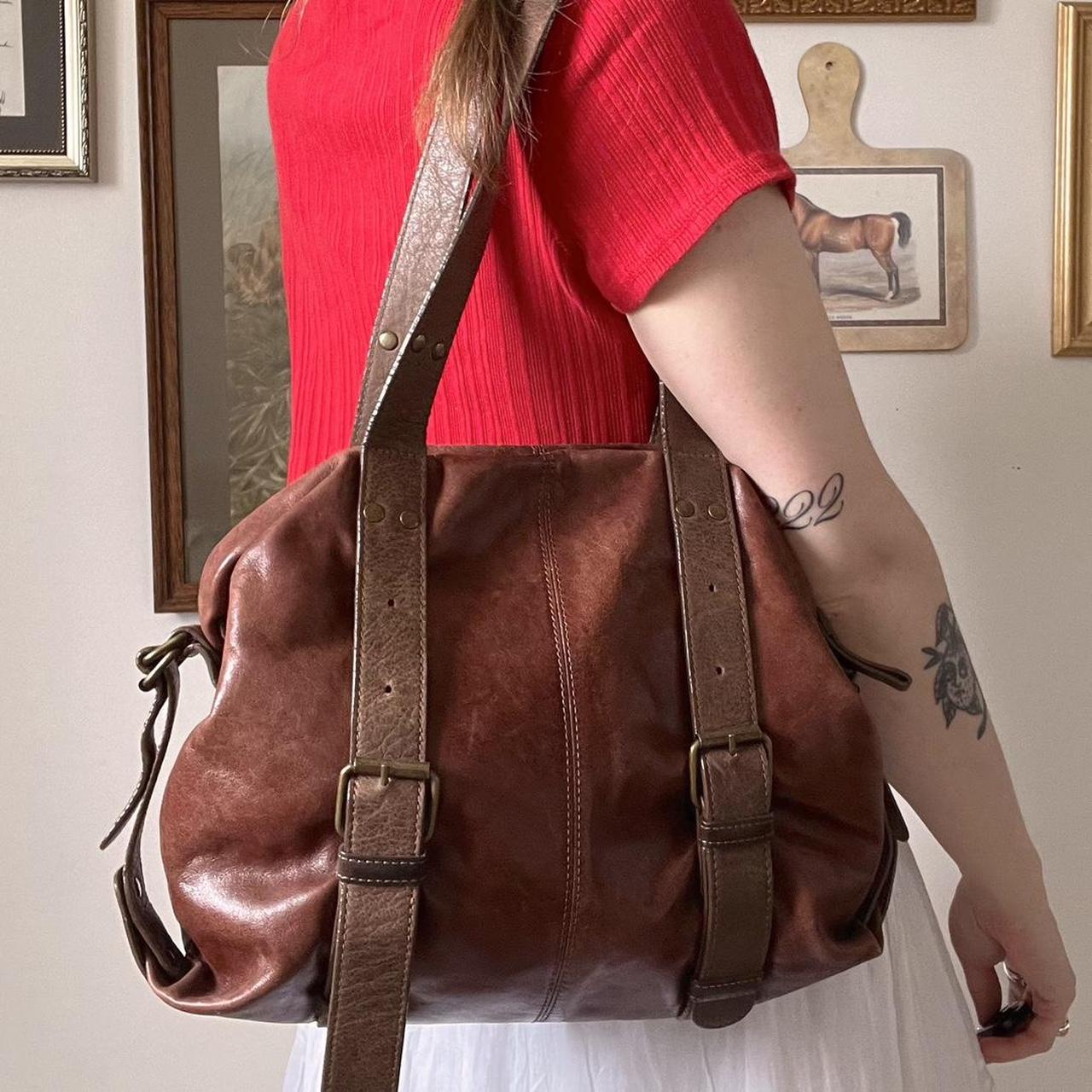 Slouch leather buckle bag