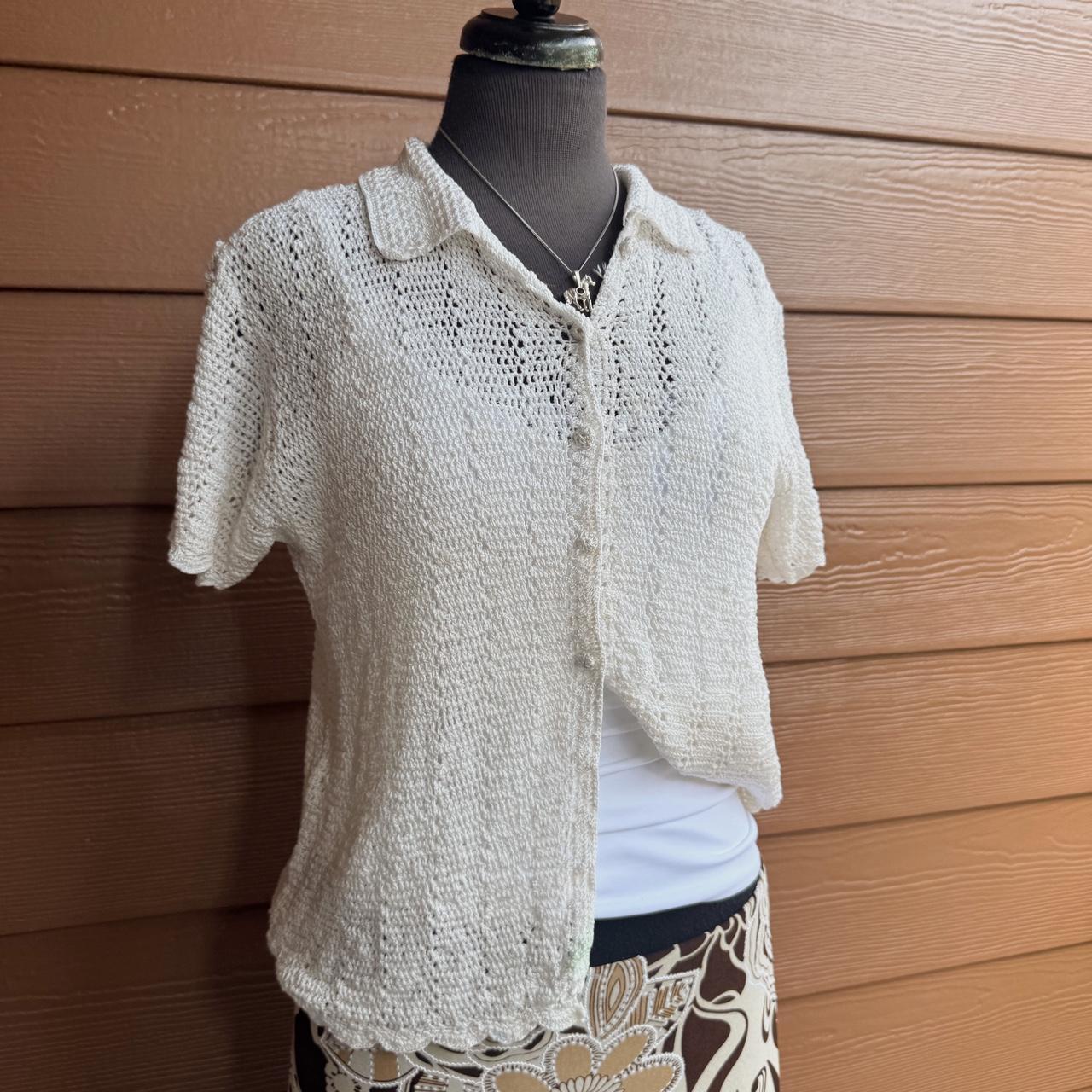 Vintage cottage crochet cardigan (L)