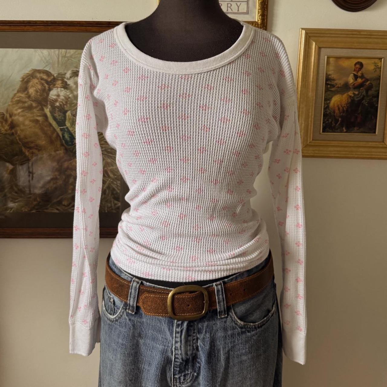 Vintage waffle knit long sleeve (L)