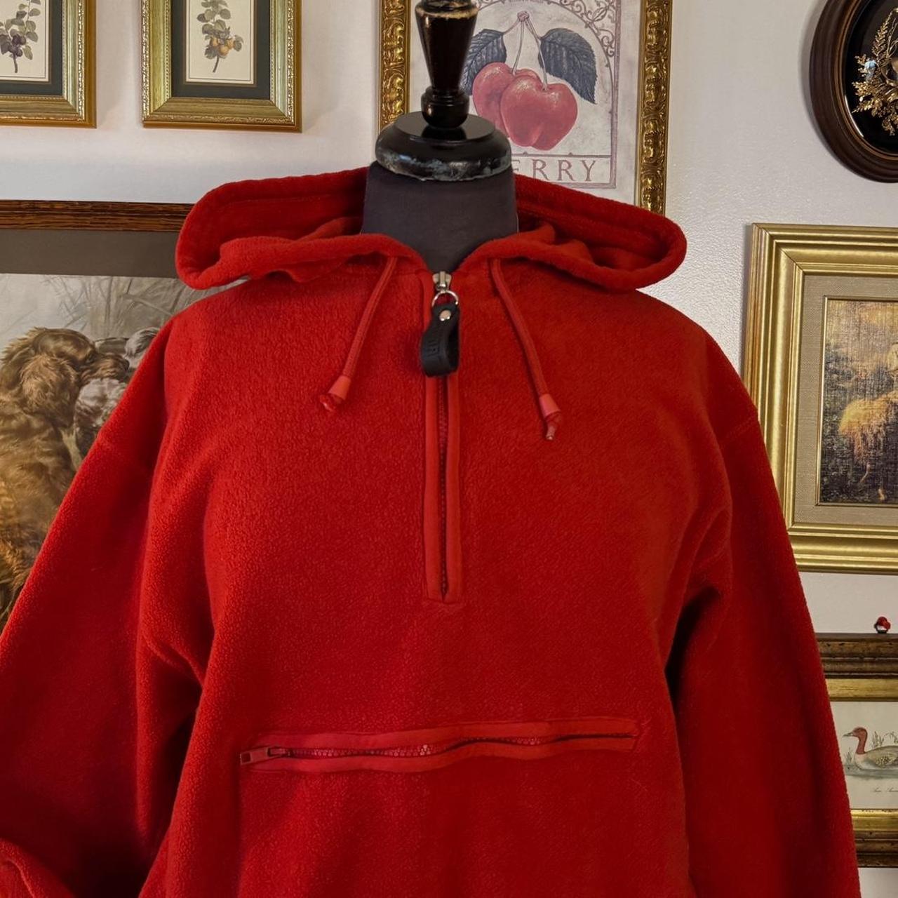 Cozy red fleece hoodie (M)