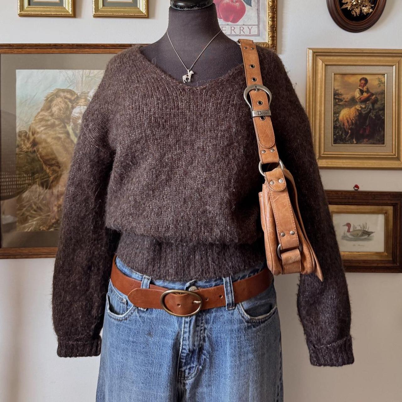 Earthy brown slouch knit sweater (S)