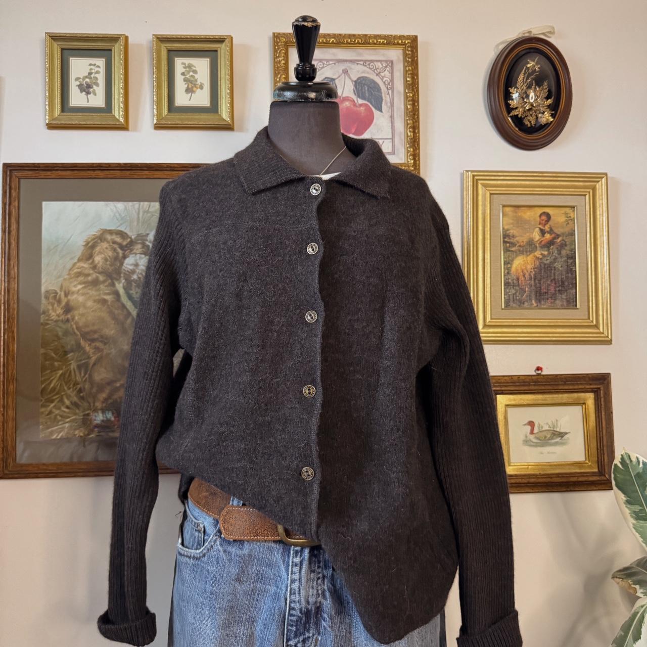 Charcoal grey wool cardigan (XL)