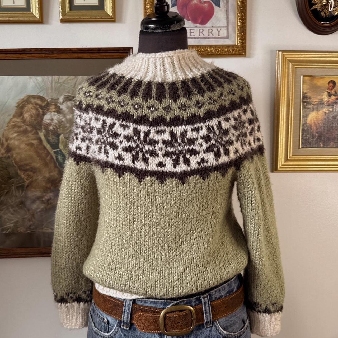 Earthy green fair isle knit (XS)