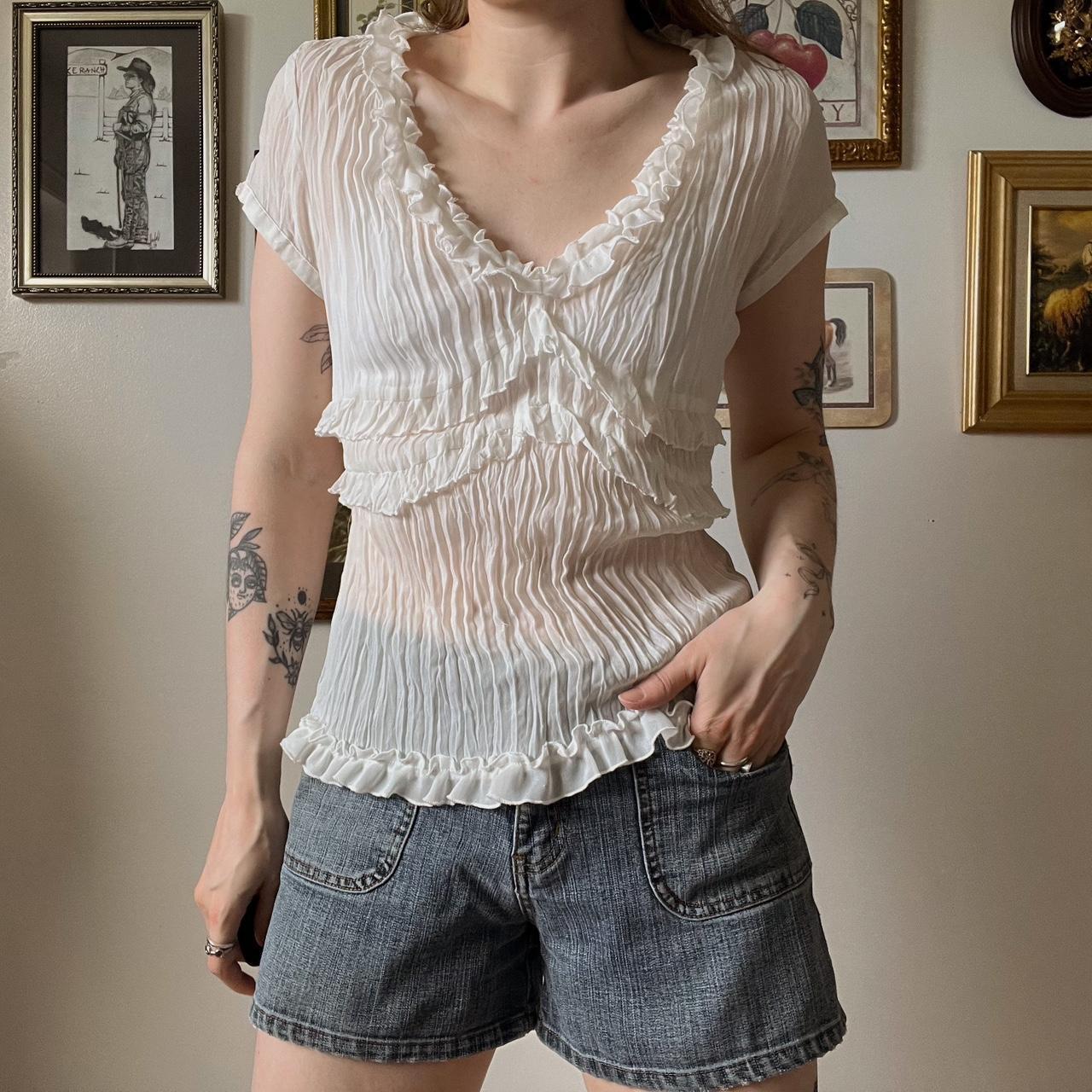 Sheer white angel top (M)