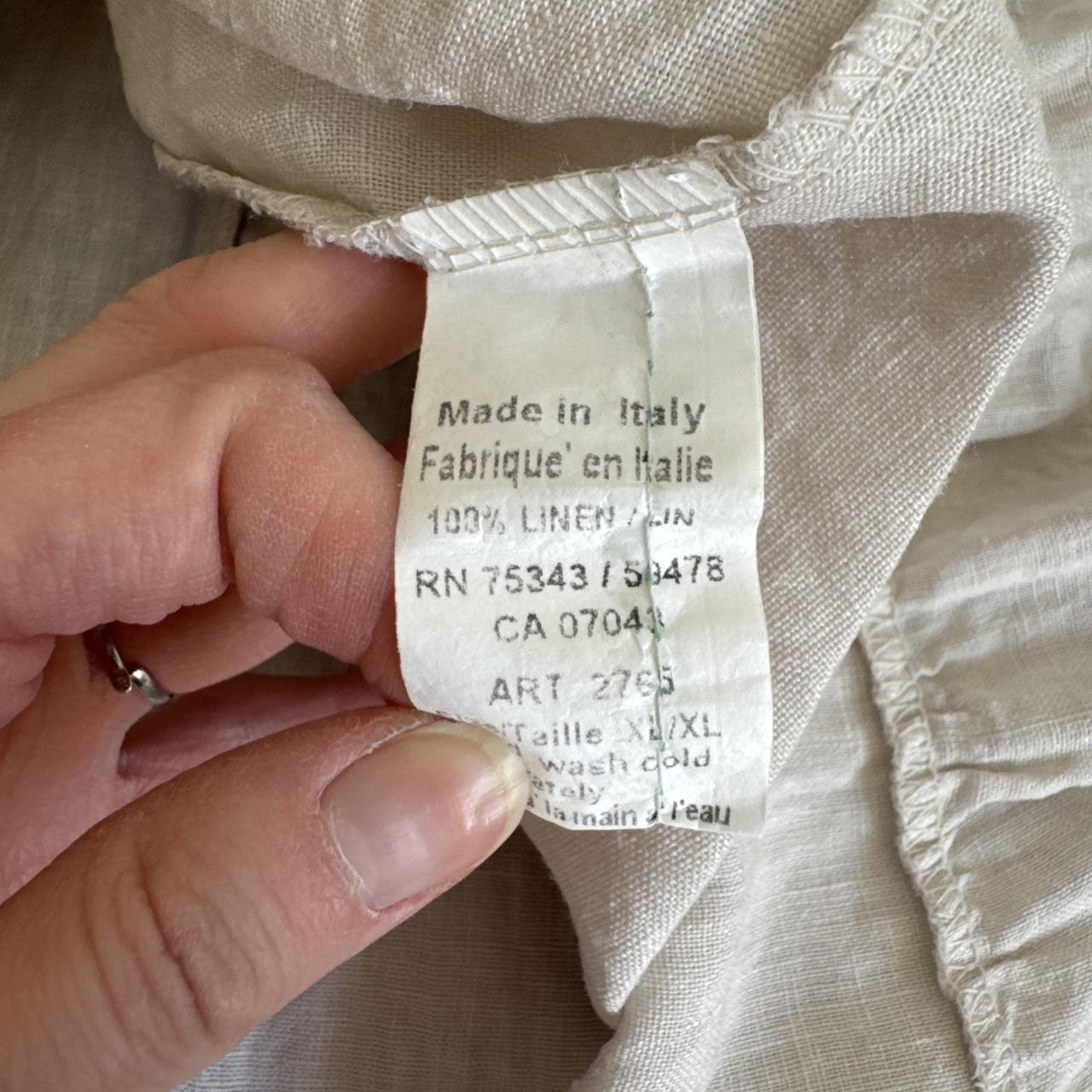 Cream linen ruffle maxi dress (XL)