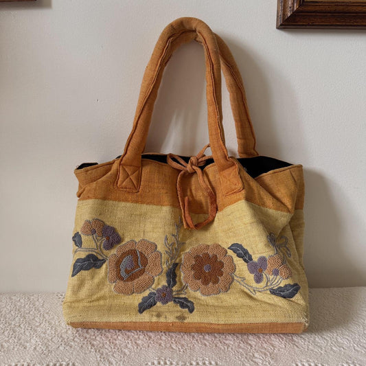 Sunflower yellow canvas bag