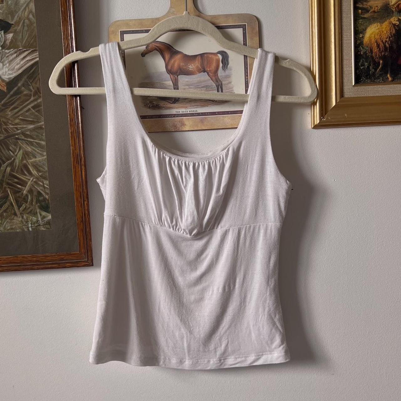 White ruched tank (S)