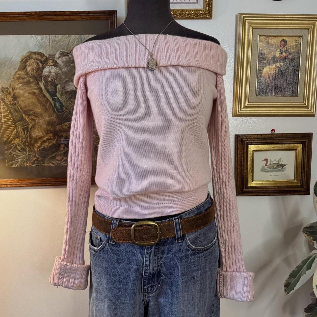 Pink cashmere off the shoulder sweater (M)