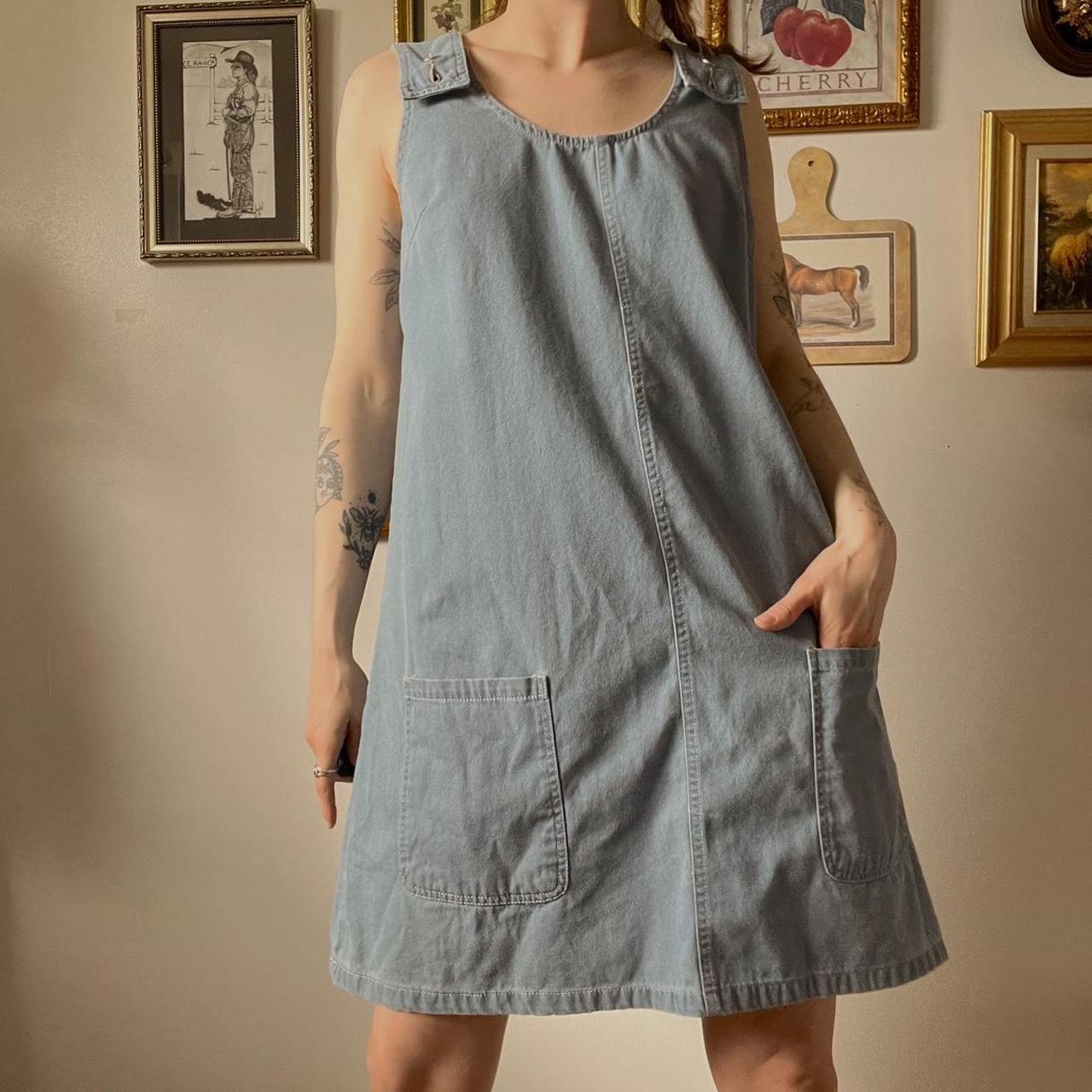 90's overall mini dress (L)