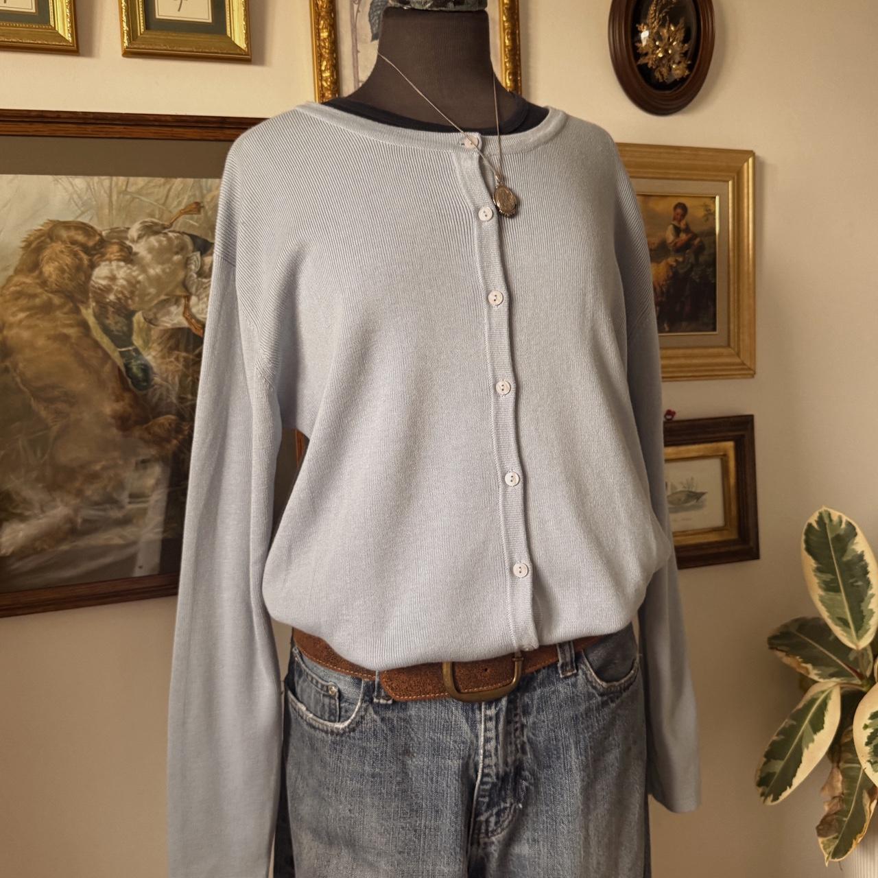 Baby blue knit cardigan (L)