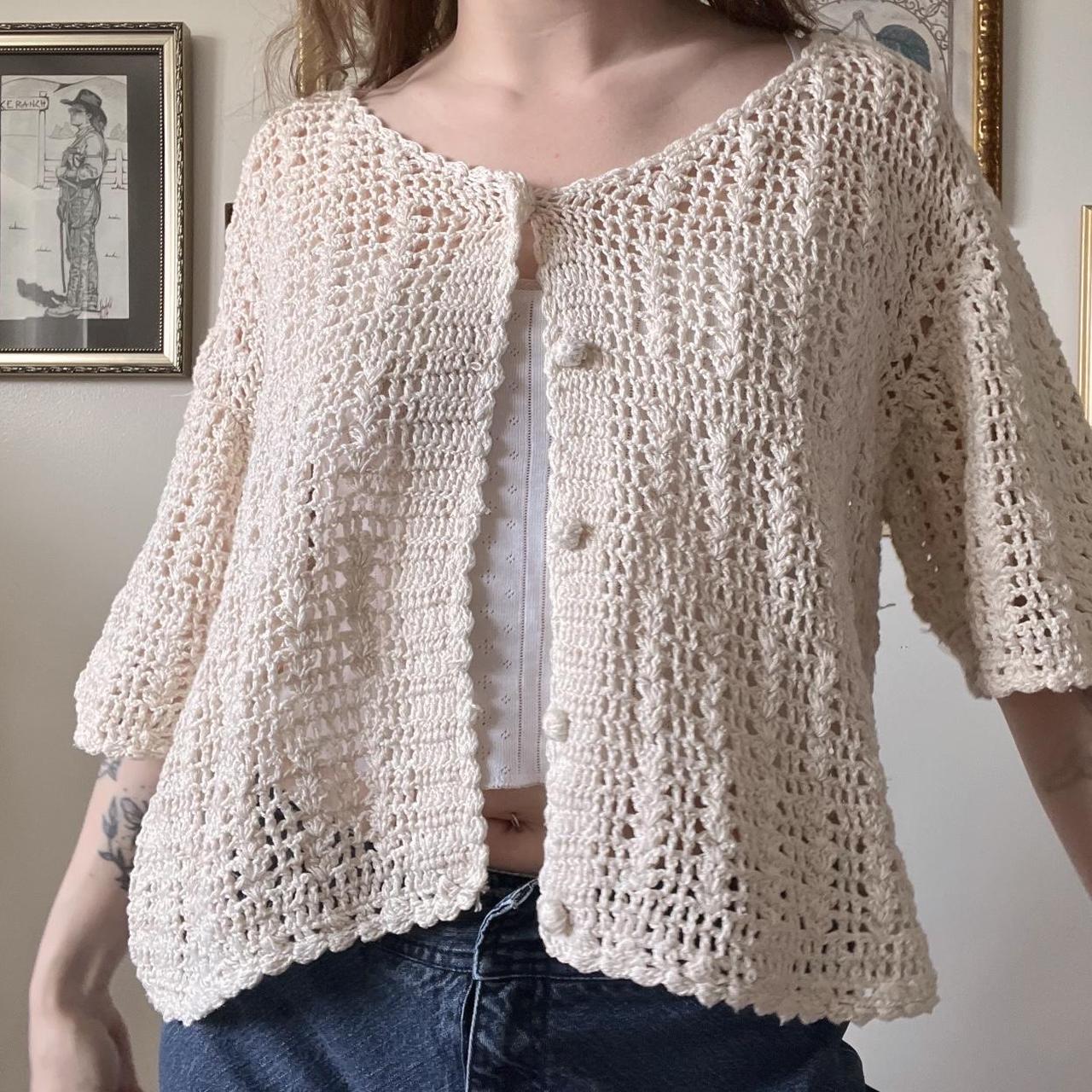 Vintage crochet cardigan (L)