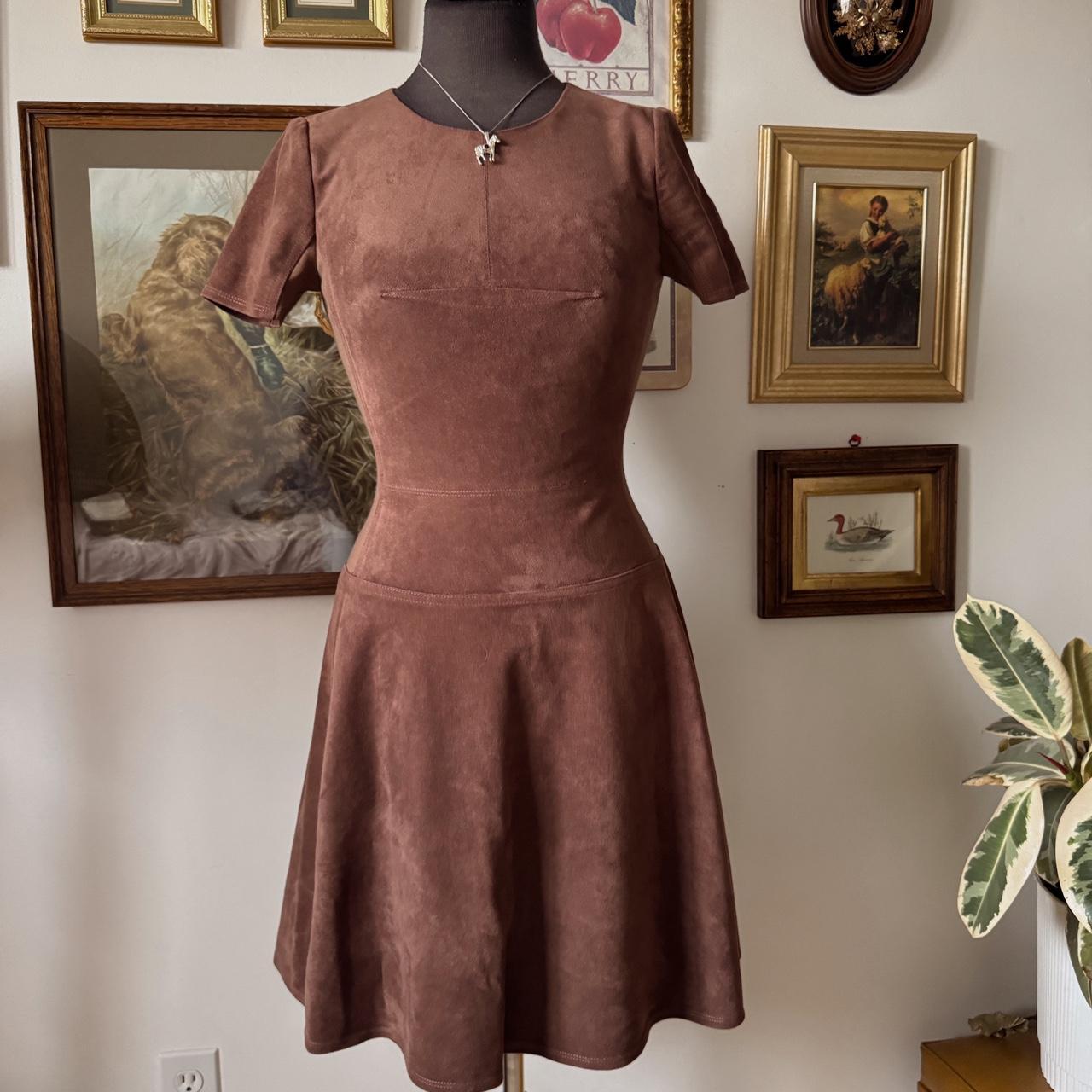 Chocolate brown suede mini dress (XS)