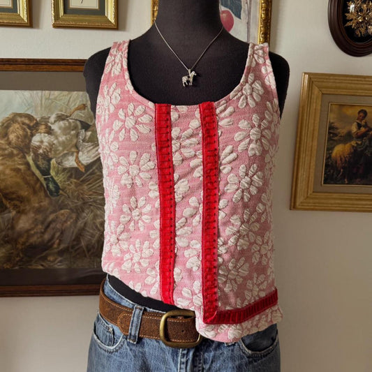 Pink floral summer tank (S/M)