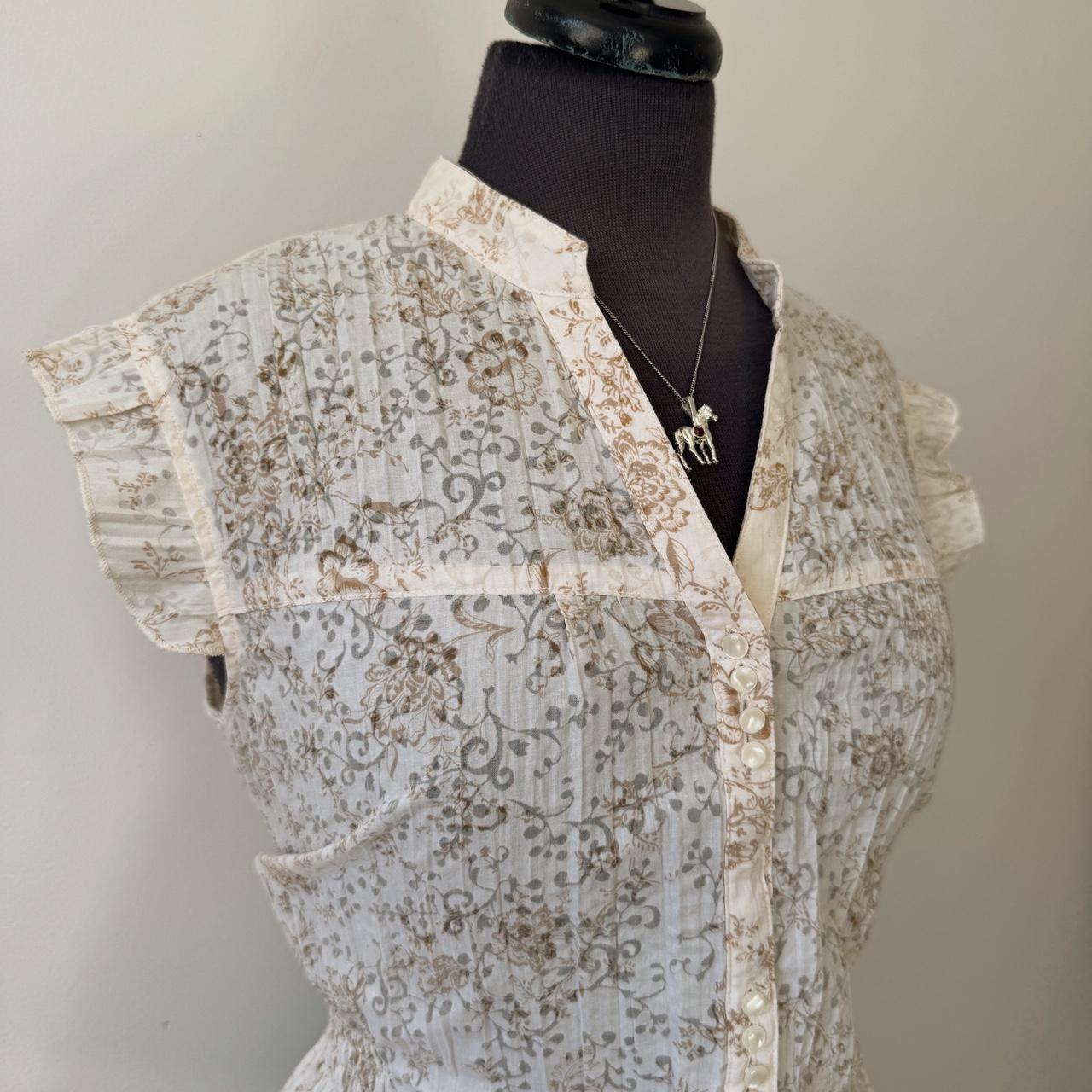 Cream floral cottage blouse (XL)
