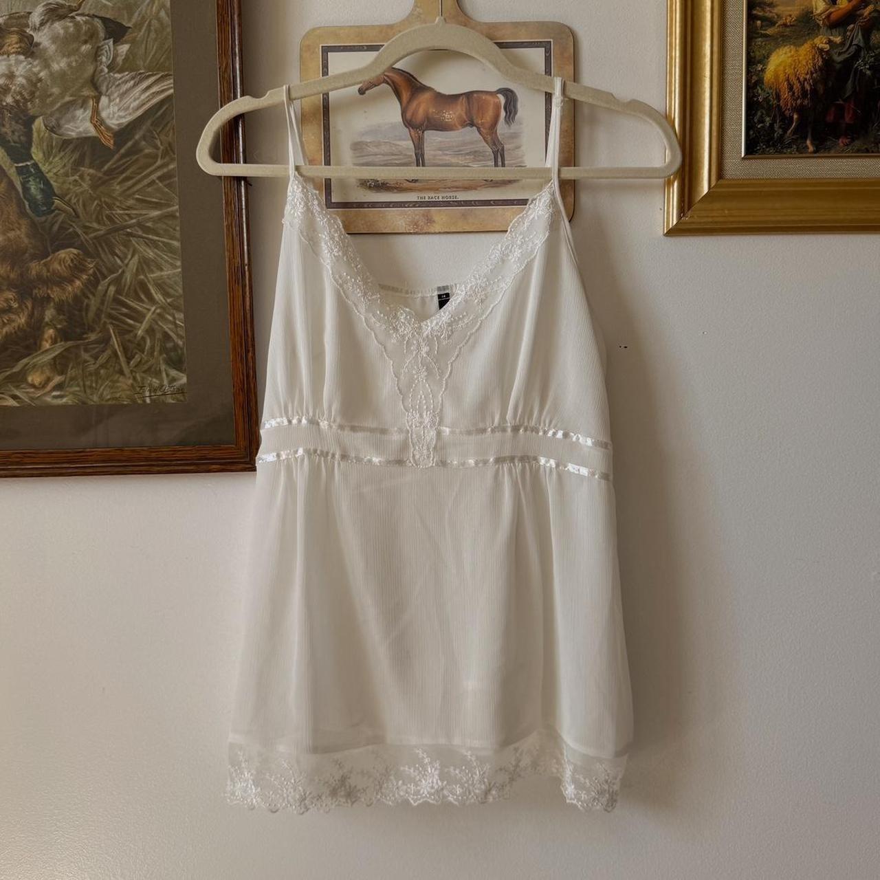 White lace cami tank (L)