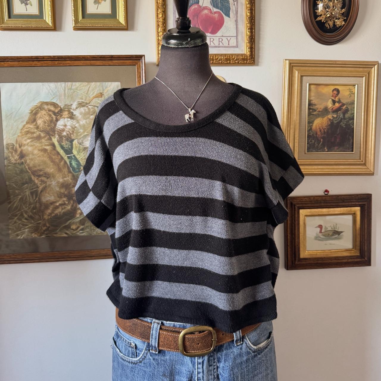 Y2K slouch striped top (M)