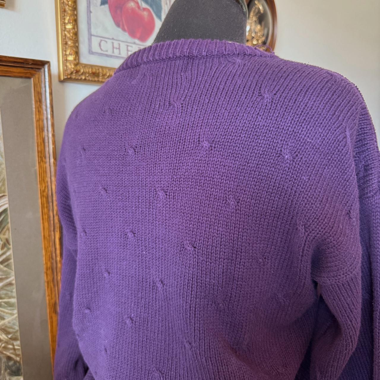 Deep purple autumn leaves sweater (M)