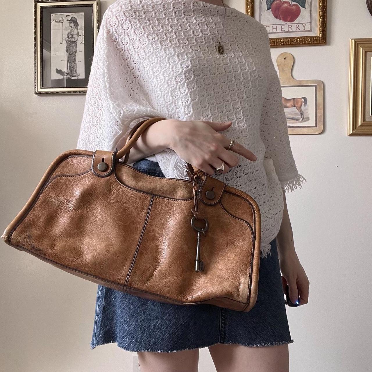 Fossil leather satchel bag