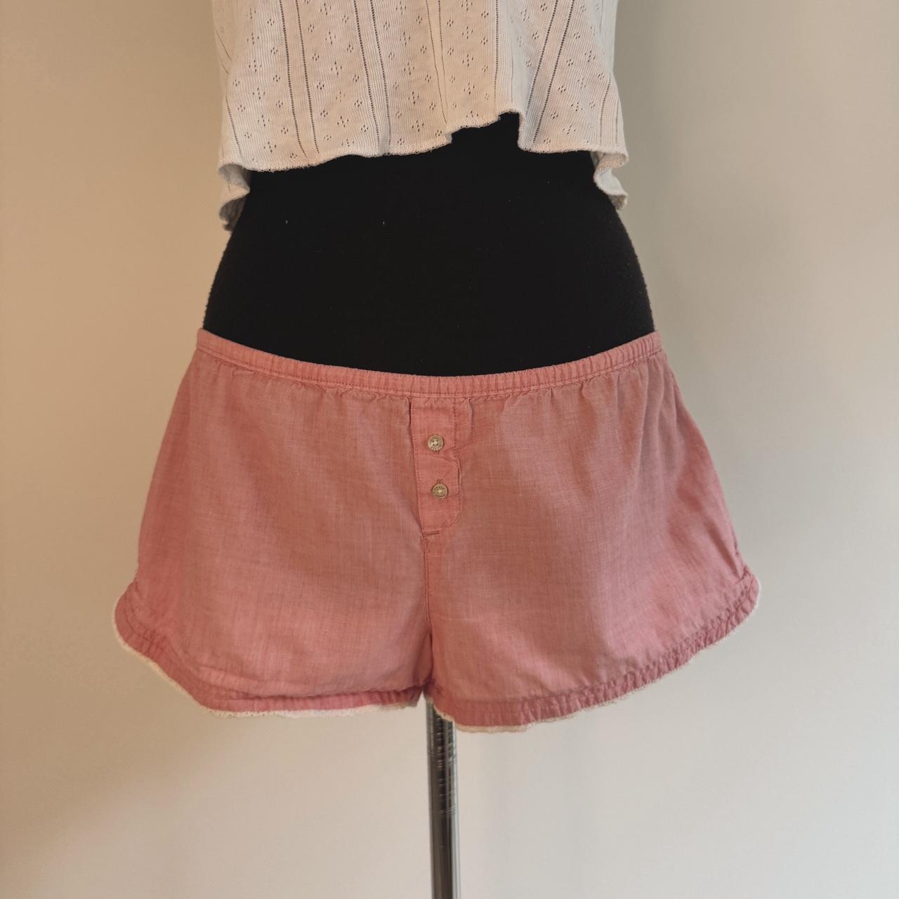 Pink cotton low rise boxer shorts (M)